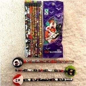 Geddes Halloween #2 Pencils + Mini Eraser Bundle
